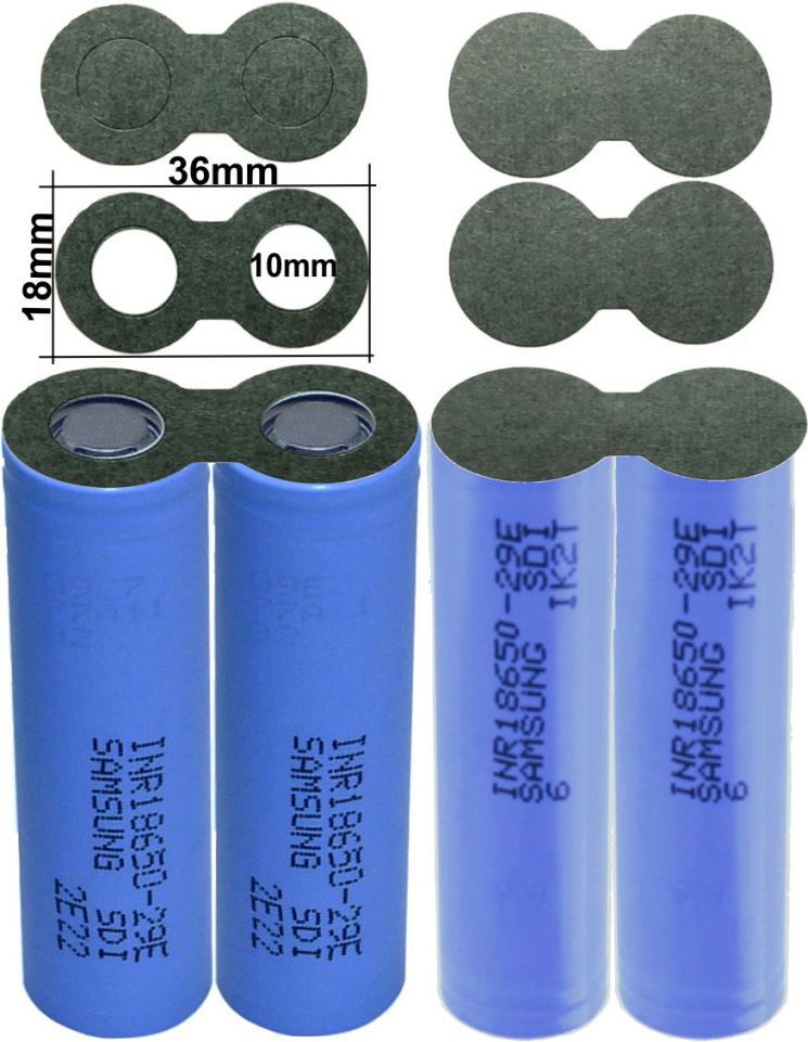 Aislantes baterias 2x18650 Linea